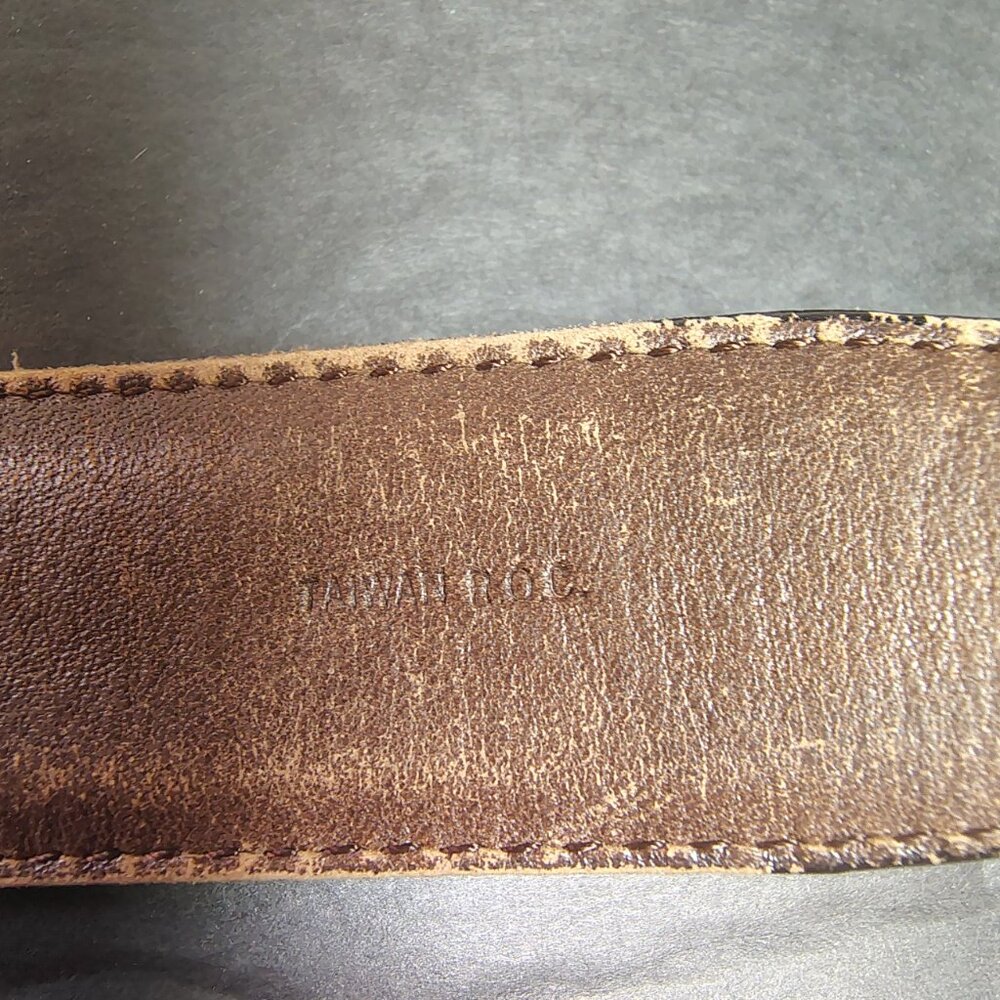 VINTAGE Yves Saint Laurent YSL Belt 42.5" 1" Black Leather Reversible Buckle - Picture 4 of 15